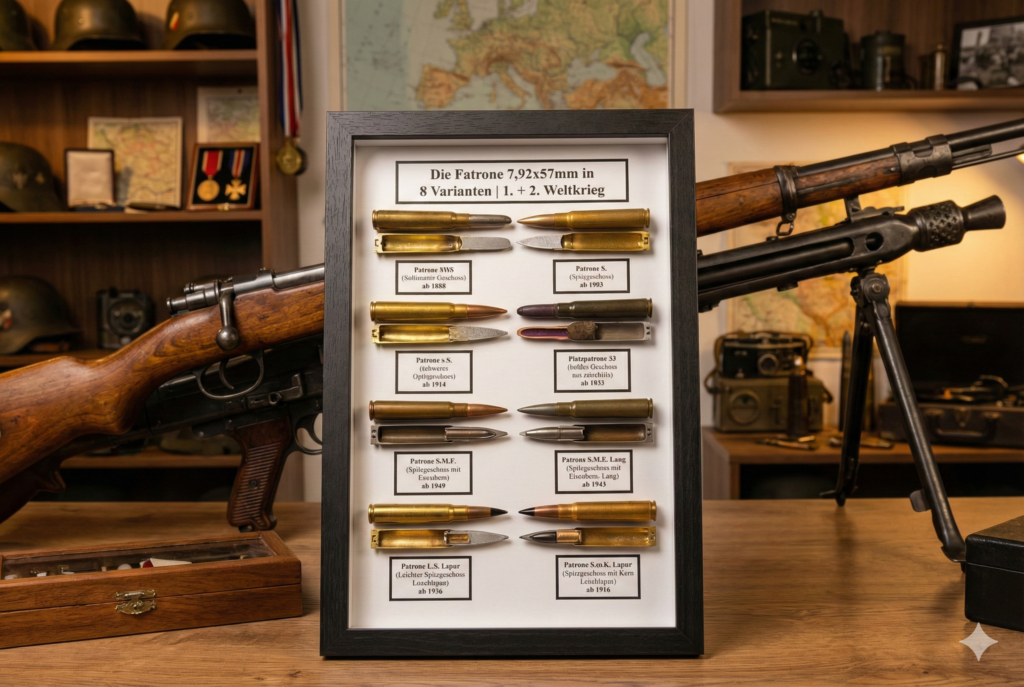 DIE PATRONE 7,92x57mm IN 8 VARIANTEN