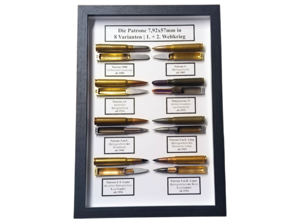 DIE PATRONE 7,92x57mm IN 8 VARIANTEN